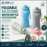 600ml Leak-Proof Silicone Foldable Travel Water Bottle