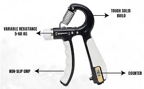 Automatic Counting Hand Gripper Adjustable Resistance Automatic Counting Non-Slip Hand Grip Strength Trainer Fingers Wrist Forearm Exerciser Workout Gear Home Gym Exercise Equipment Hand Gripper 5-60KG Automatic Non-Slip hand strengthen